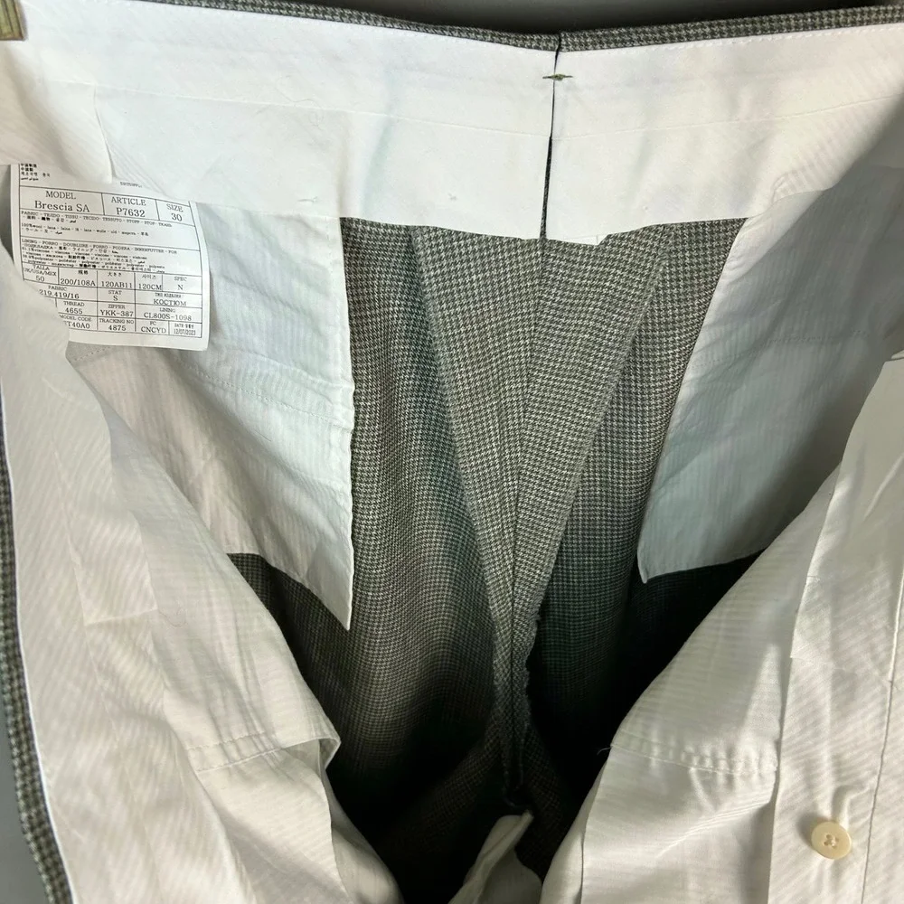 Suitsupply dress pants 40 Brescia Houndstooth unstructured Grey Wool tapered